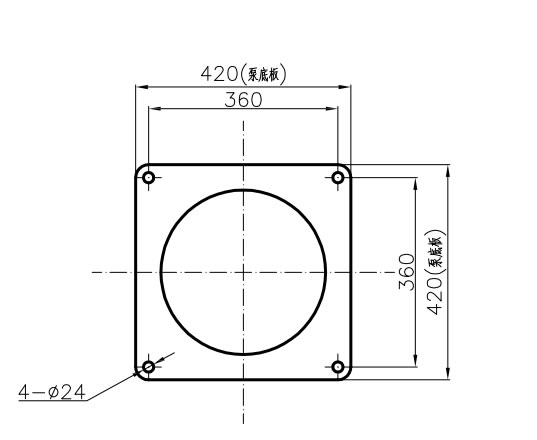 TD200-15/4管道循环泵泵底板安装示意