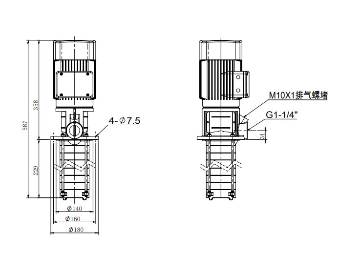 CDLKF4-50/5型立式液下泵安装示意图