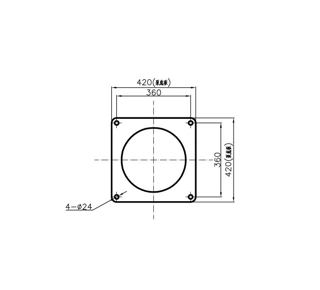 TD200-53/4SWHC管道循环泵泵底板 尺寸图
