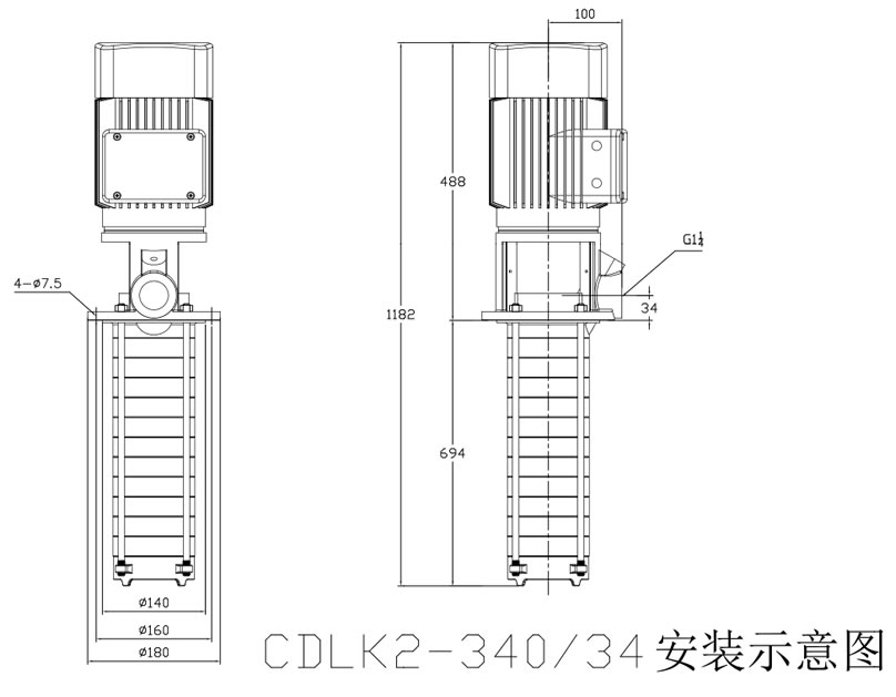 CDLK2-340/34液下泵安装示意图