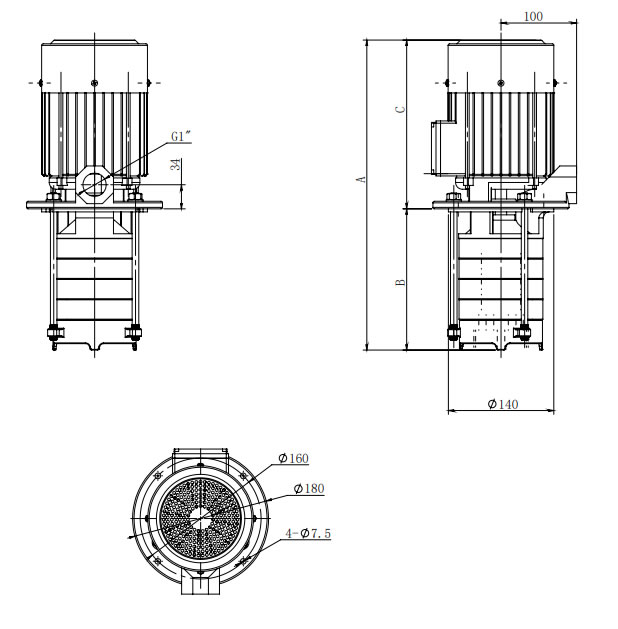 CDLK2T系列不锈钢液下泵装配示例